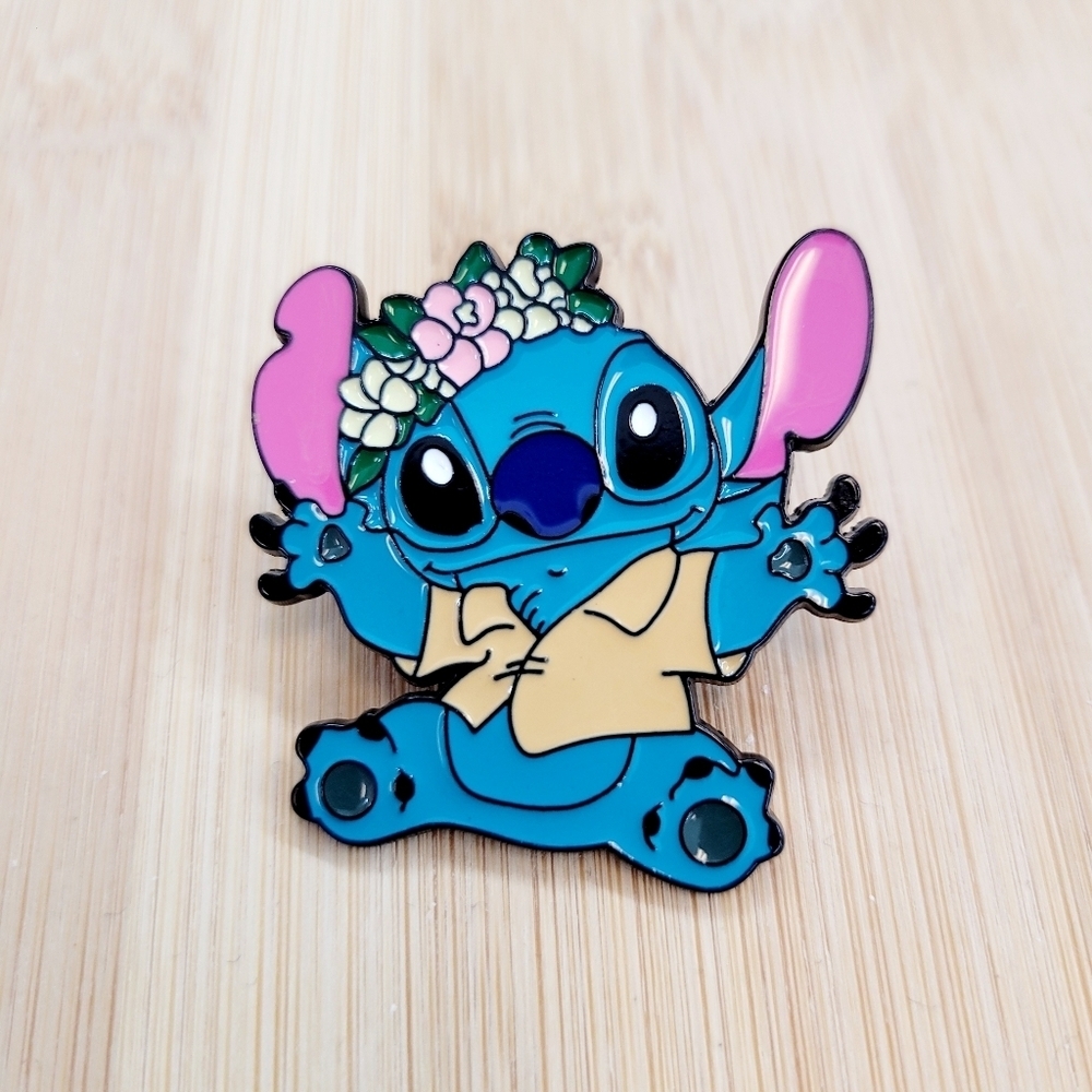 2/$20 Brand New Stitch Flower Blue Pin